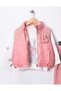 Baby Girl 3-Piece Set 9-24 Months Inflatable Vest 100% Cotton Sweatshirt Velvet Pants - 4