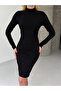Black Lace Detail Backless Mini Dress with Suyolu - 4