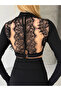 Black Lace Detail Backless Mini Dress with Suyolu - 8