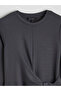 Gray crew neck tie dress - 6