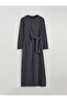 Gray crew neck tie dress - 3