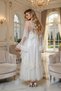 Bridal Lace Robe Nightgown White Chiffon Embroidered Luxury Flounce Sleeves Honeymoon Set - 3