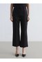 Black women's trousers with zippered waist and stitching detail - 6