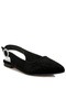 Women Velvet Slingback Flat Sandals in Black