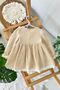 My Little One (9-24 Months) Vintage Lace Collar Cotton Ruffle Detailed Baby Girl Dress - Beige - 3