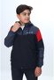 Boy's Stand Collar Hooded Zippered Pocketed Printed Color Block Woven Raincoat - - 2