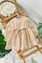 My Little One (9-24 Months) Lace Detailed Ruffle Sleeve Baby Girl Dress - Milk Coffee - 2