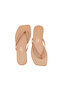 Women's Square Toe Flip-Flops Cream Stylish Daily Slippers - 2