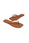 Women's Square Toe Flip-Flops, Tan, Stylish Daily Slippers - 3