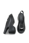 Alessia Laurent Black Women's Genuine Leather Strappy Buckle Detailed Wedge Heeled Daily Comfortable Sole Stylish Sandals - 7
