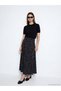 Lcw Modest Black Polka Dot Flared Skirt with Zipper at the Waist - 3