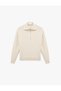 Viscose Blended High-Neck Long-Sleeve Half-Zip Sweater - 3