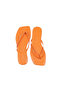 Women's Square Toe Crocodile Flip-Flops with Orange Logo, Stylish Daily Slippers - 3