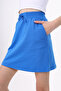 Girl's Basic Skirt with Ribbed Waist and Pockets - 2