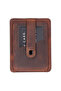 Genuine Leather Slim Card Holder – Slim Business Card Holder with Snap Closure and Money Compartment, Minimalist Design - 2