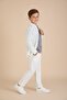 Ecru Linen Shirt and Trousers Boys' 3-Piece Top and Bottom Set 23575 - 3