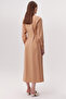 Bird's Eye Detail Pocketed Shirt Collar Regular Midi Dress - 3