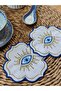 Nazar Eye Embroidered Gold Cocktail Coffee Side Presentation Napkin Set of 2 Authentic Eye Patterned
