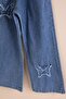 Ecru Butterfly Embroidered Badili Jeans Pants Girls' 2-Piece Set 23413 - 5
