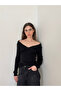 V-Neck Knitwear Sweater Women Black - 4