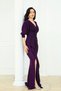 Glittery Fish Model Flywheel Detailed Evening Dress - Patlican Purple - 7