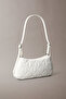 Women's Quilted Small Shoulder Bag - White - 2