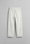 Men's Baggy Belted Elastic Waist Cotton Trousers White - 2