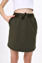 Girl's Basic Skirt with Ribbed Waist and Pockets - 2