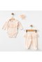 Baby Girl Lace Detailed 3-Piece Bodysuit Set