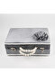 Velvet Chest Dowry Box Quran Box (Gray, Hollow Box) - 2
