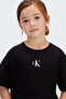 Girl's Ck Logo Boxy T-Shirt - Black - 2