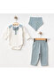 3-Piece Baby Boy Body Suit Set with Bow Tie