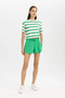 Boxy Fit Striped Crew Neck Short Sleeve T-Shirt C6199Ax24Sm - 2