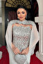 Sequin Fabric Cape Detailed Evening Dress - Gold - 4