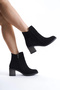 Larissa zippered orthopedic sole heeled suede women's boot sst - black - 3