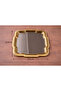 Metal 4-Piece Elegant Silver Serving Tray 23X23 cm |   Gold Edged Modern and Decorative Presentation Tray - 2