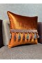 Woven Velvet Atlas Tile with Hanging Tassels in the Middle 43X43 Square - 3