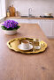 Ovaldi Gold Metal Serving Tray 25.5X19.5 cm |   Modern and Decorative Presentation Tray - 2