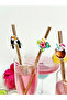 Tropical Themed Straw Decoration Set – Party Straws with Tropical Figures - 6