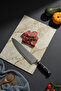 Tempered Glass Cutting Board 25X35 cm - White Marble with Gold Veins Kitchen Presentation Board - 4