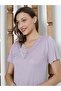 Imissi Lace V-Neck Nightgown Pajama Set - Lilac - 2