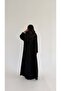 MWT1018 - عبايه اسود مع تطريز من الامام - 5