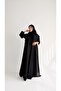 MWT1032 - عباية اسود مع تدخيله لنن تطريز - 3