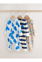 100% Organic Cotton Blue Whale Patterned Footless Double Zipper 3-Piece Sleeping Bag Set Alyw51011