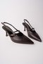 Anjela Belt Detailed Pointed Toe Open Back Women's Heeled Shoes