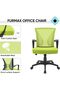 Furmax Ribbed Mid Back Office Chair, PU Leather, Adjustable Swivel - Green - 4