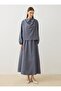 Wrinkle Effect Blouse & Skirt Set with Tie Detail at the Collar - Anthracite - - Exclusive - 2