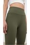 Ribbed, Fleece-Lined, Winter High-Waist Slimming Leggings, Khaki Color