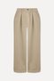 Women's Stone Color Pleated Detailed Culotte Fit Pants - 3