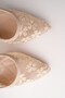 Aris Lace Detailed Pointed Toe Open Back Thin Heeled Women's Evening Dress Shoes - 5